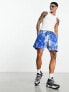 ASOS DESIGN oversized shorts in blue tie dye