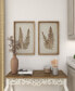 Wood Fern Leaf Framed Wall Art with White Backing Set of 2, 19" x 25"