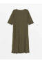 Фото #4 товара Платье женское LC WAIKIKI Classic с прямым воротником и короткими рукавами