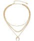 ფოტო #5 პროდუქტის Layered Chain Crescent Horn Women's Necklace