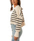 Women's Striped Easy Street Cropped Sweater Pearl Combo, S - фото #3