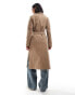 New Look belted formal coat in camel