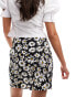 Wednesday's Girl flippy mini skirt in black daisy