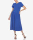 Фото #3 товара Women's Short Sleeve Asymmetrical Waist Maxi Dress