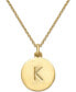 ფოტო #2 პროდუქტის 12k Gold-Plated Initials Pendant Necklace, 17" + 3" Extender