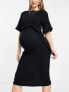 Closet London Maternity ribbed pencil midi dress in black