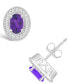 ფოტო #1 პროდუქტის Amethyst (9/10 ct. t.w.) and Diamond (1/5 ct. t.w.) Halo Studs in Sterling Silver