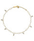 ფოტო #1 პროდუქტის Reflective Beaded (4 mm) Anklet in 14k Yellow and White Gold