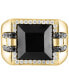 ფოტო #3 პროდუქტის EFFY® Men's Onyx & Diamond Ring (3/4 ct. t.w.) in 14k Gold