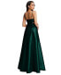 Фото #3 товара Womens Open Neckline Cutout Satin Twill A-Line Gown with Pockets