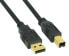 Фото #1 товара InLine USB 2.0 Cable Type A male / Type B female black - gold plated - 3m