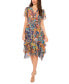 Фото #1 товара Women's Printed Tiered Smocked-Waist Dress