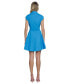 ფოტო #2 პროდუქტის Women's Stretch Poplin Flared Shirtdress