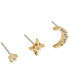 Фото #2 товара Celestial North Star Moon 18K Gold-Plated Studs Earring Set