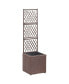 Фото #1 товара Trellis Raised Bed with 1 Pot 11.8"x11.8"x42.1" Poly Rattan Brown