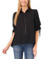 ფოტო #1 პროდუქტის Women's High-Low Flowy Collared Button-Down Blouse