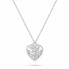 Фото #1 товара Delicate Silver Flower Heart Necklace NCL182W