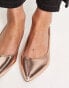 Truffle Collection Wide Fit pointed ballet in rose gold