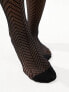 Фото #3 товара ASOS DESIGN chevron pattern tights in black