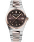 ფოტო #1 პროდუქტის Women's Swiss Highlife Diamond (1/20 ct. t.w.) Two-Tone Stainless Steel Bracelet Watch 31mm