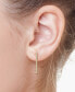 ფოტო #3 პროდუქტის EFFY® Diamond Linear Drop Earrings (1/10 ct. t.w.) in Sterling Silver or 14k Gold-Plated Sterling Silver