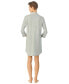 ფოტო #3 პროდუქტის Knit Notch Collar Cotton Sleep Shirt