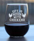 Life is Better with Chickens Funny Chicken Gifts Stem Less Wine Glass, 17 oz - фото #3