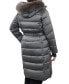 Women's Plus Size Shine Belted Faux-Fur-Trim Hooded Puffer Coat