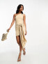 Фото #1 товара ASOS DESIGN one shoulder extreme knot sash mini dress in stone