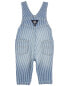 Фото #14 товара Baby Knit-Like Denim Hickory Stripe Overalls 9M