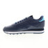 Фото #5 товара Reebok Classic Leather Mens Blue Leather Lace Up Lifestyle Sneakers Shoes
