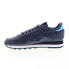 Reebok Classic Leather Mens Blue Leather Lace Up Lifestyle Sneakers Shoes