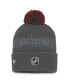 Фото #2 товара Men's Charcoal Arizona Coyotes Authentic Pro Home Ice Cuffed Knit Hat with Pom