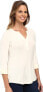 NYDJ 241252 Womens Pleat Back Knit Combo Casual Blouse Vanilla Size Medium