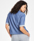 ფოტო #2 პროდუქტის Women's Cotton Short-Sleeve Camp Shirt