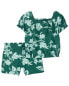 Toddler 2-Piece Floral Cotton Outfit Set 2T