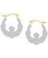 Фото #1 товара Crystal Pavé Wavy Patterned Small Hoop Earrings in 10k Gold, 0.73"