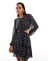 Forever New cut-out mini dress in black polka dot