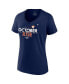ფოტო #6 პროდუქტის Women's Navy Houston Astros 2022 Postseason Locker Room V-Neck T-shirt