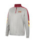 ფოტო #3 პროდუქტის Men's Gray and Cardinal USC Trojans Bushwood Fleece Quarter-Zip Jacket