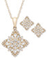 Diamond Round & Baguette Flower Pendant Necklace (1/2 ct. tw) in 14k Gold, 18" + 2" extender, Created for Macy's