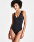 Фото #1 товара Women's V-Neck Compression Bodysuit, Created for Macy's