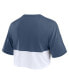 ფოტო #3 პროდუქტის Women's Navy/White Houston Astros Color Split Boxy Cropped T-Shirt