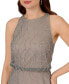 Women's Beaded Blouson Halter Gown