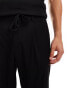 Фото #2 товара Selected Homme relaxed tapered fit waistband trouser in black