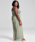 Фото #2 товара Trendy Plus Size Smocked Jumpsuit, Created for Macy's
