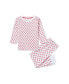 Фото #1 товара GOTS Certified Organic Cotton Knit 2 Piece Pajama Set, Pink City (Size 6Y), Girls, Child