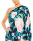 ფოტო #3 პროდუქტის Women's Ieena Floral Print One Shoulder Cape Sleeve Dress