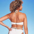 Фото #4 товара Women's Lightly Lined Pique Textured Embellished Halter Bikini Top - Shade &