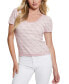 ფოტო #1 პროდუქტის Women's Paige 4G Stones Scoop-Neck Short-Sleeve Sweater